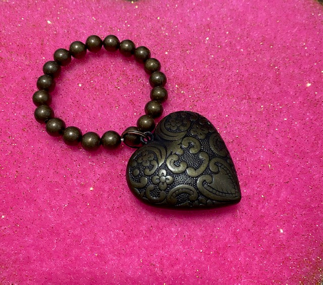 Bronze Heart Dangle Bracelet