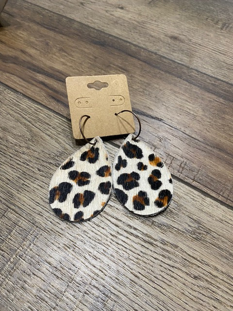 Cheetah Fur Teardrop Earring