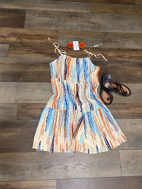 Brush Strokes Spaghetti Strap Dress