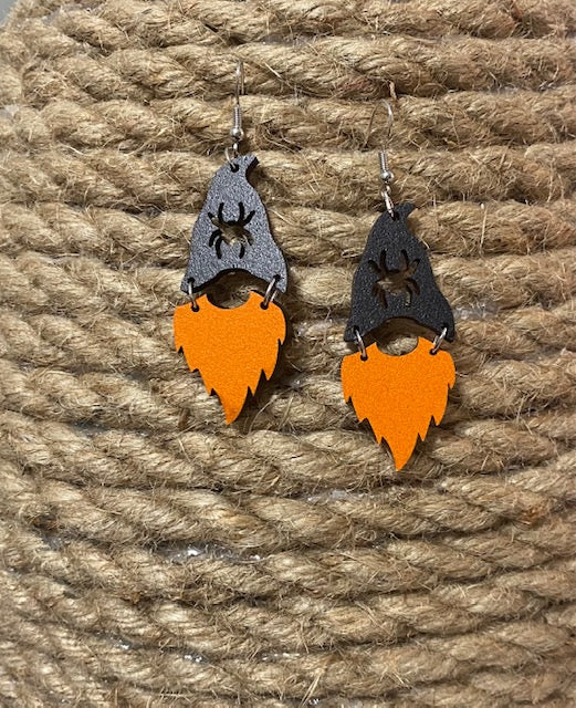 Halloween Wood Gnome Earrings