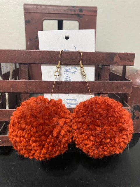 Rylie Pom Pom Earrings - Pumpkin Spice