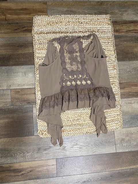 Brown Lace Vest